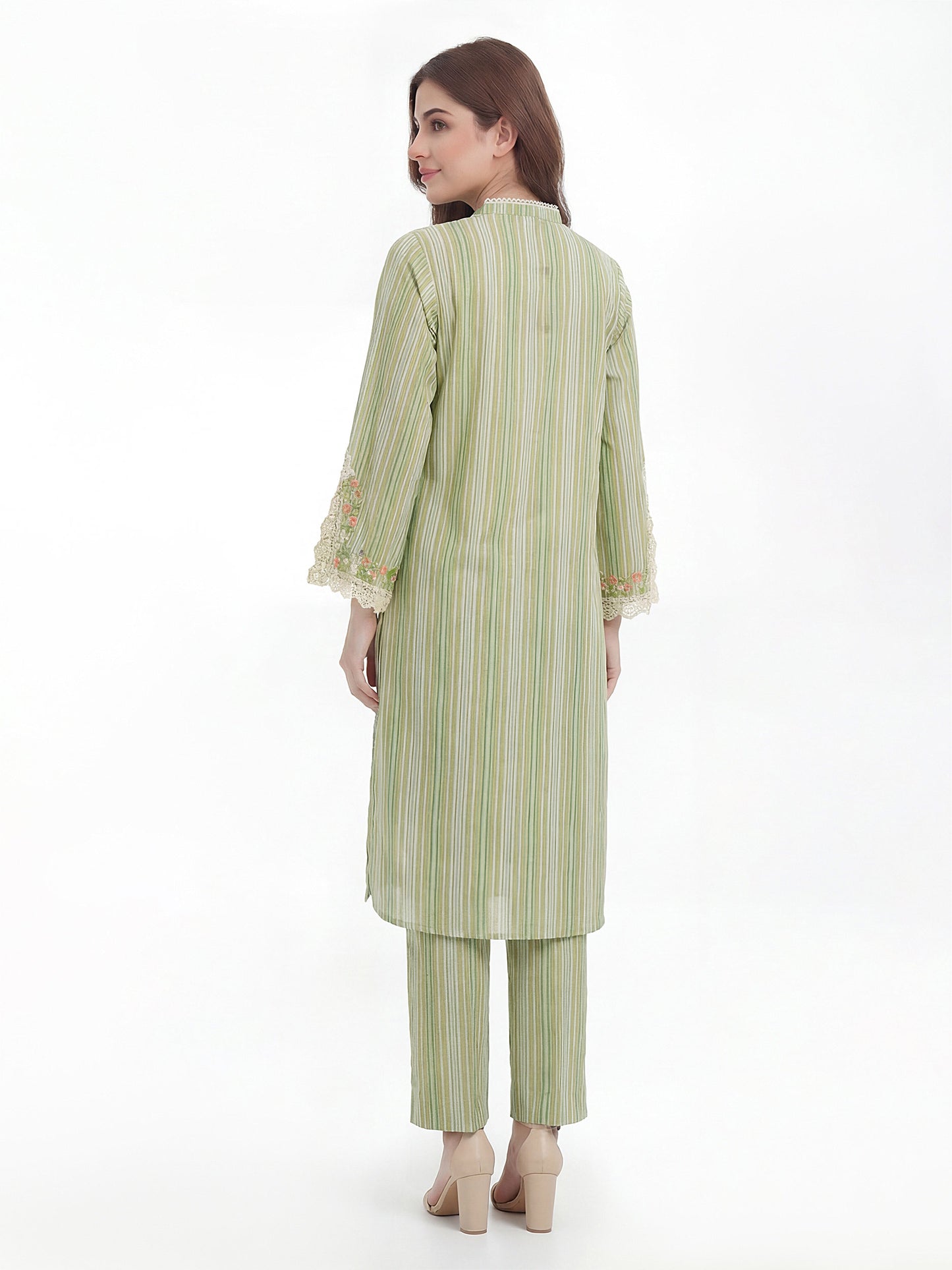 2 Piece Cambric Suit- Embroidered (Pret)