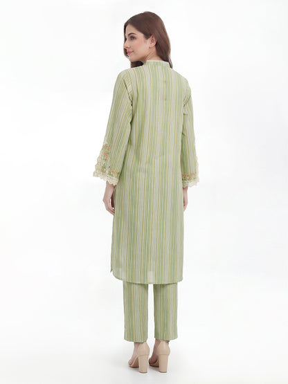 2 Piece Cambric Suit- Embroidered (Pret)