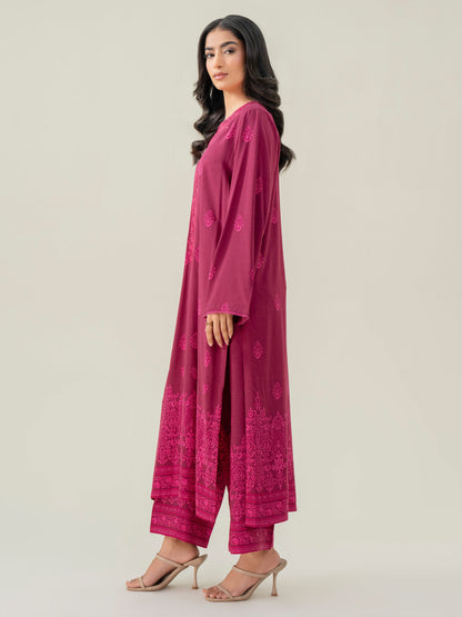2 Piece Linen Suit-Embroidered (Pret)