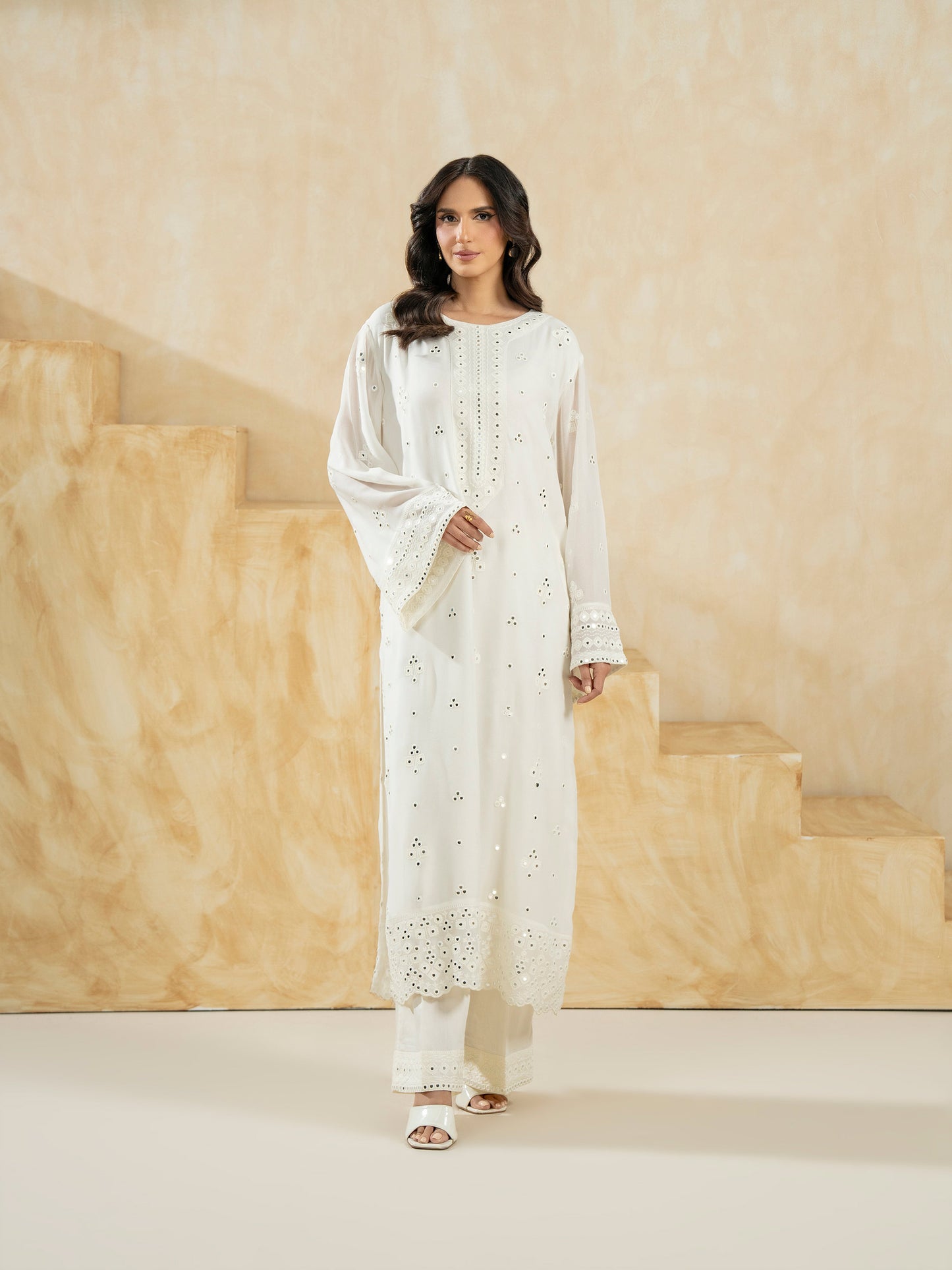 2 Piece Chiffon Suit-Embroidered (Pret)