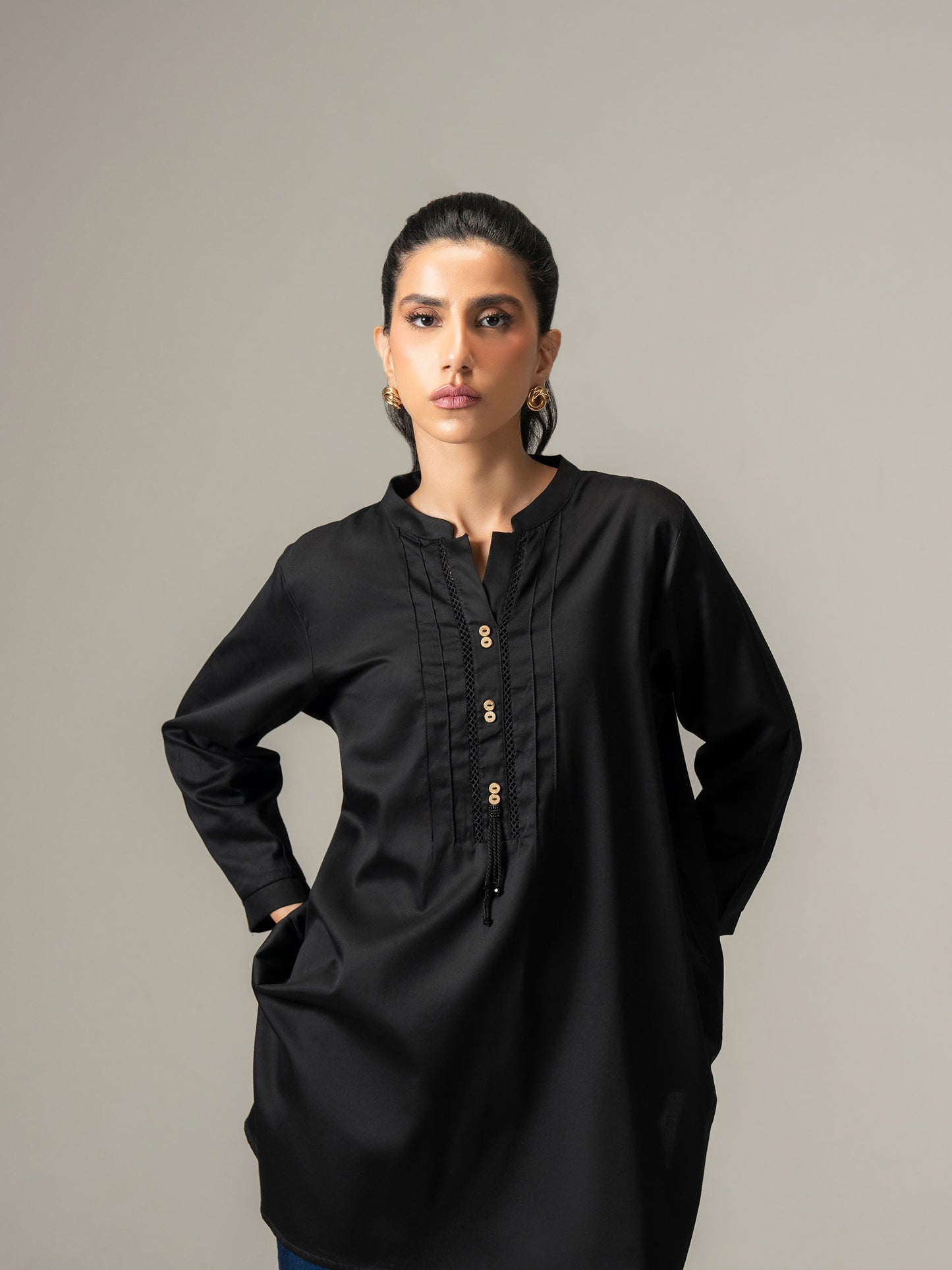 Satin Kurti-Dyed (Pret)