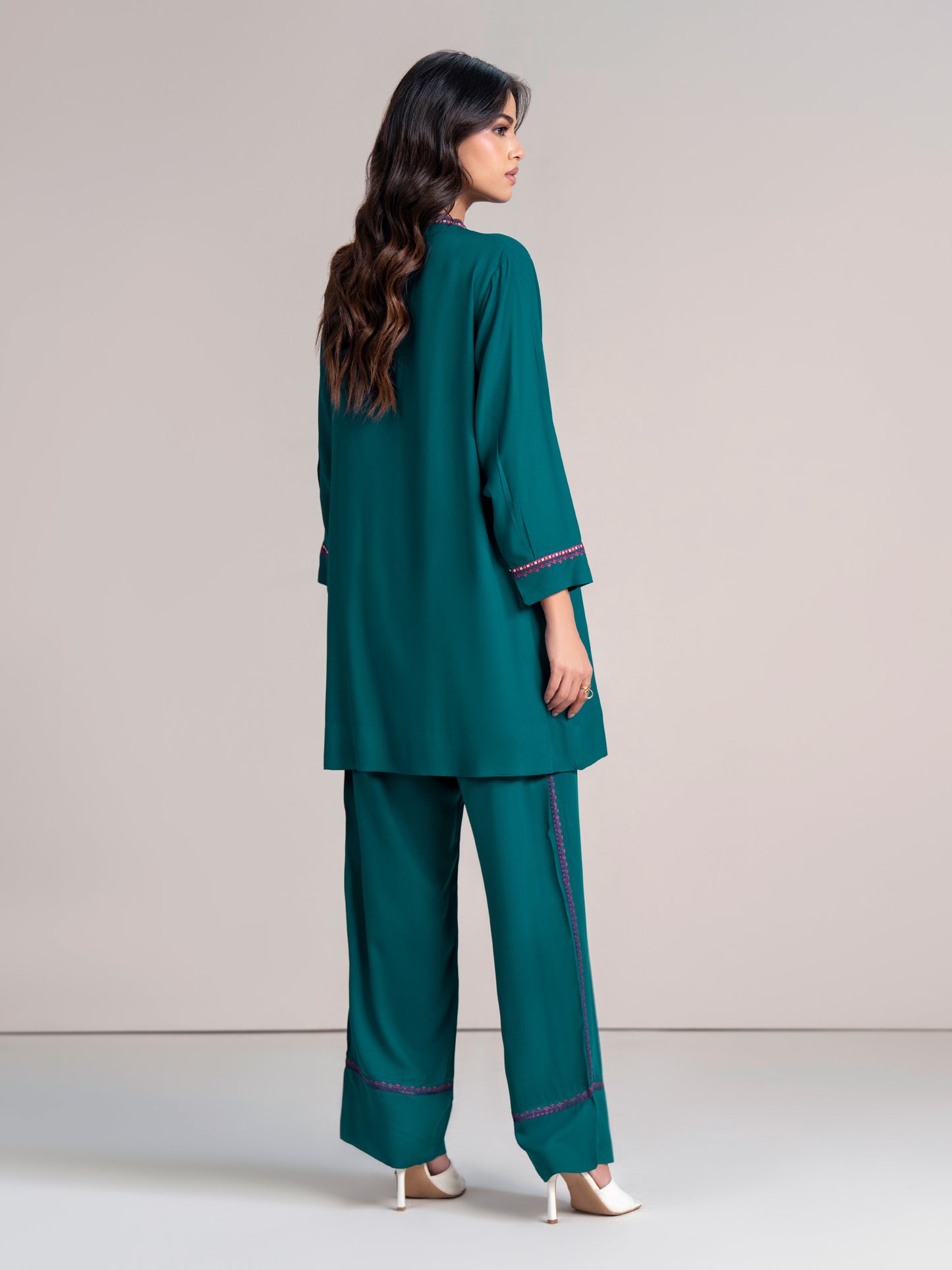 Stone Co-ord Set- Embroidered