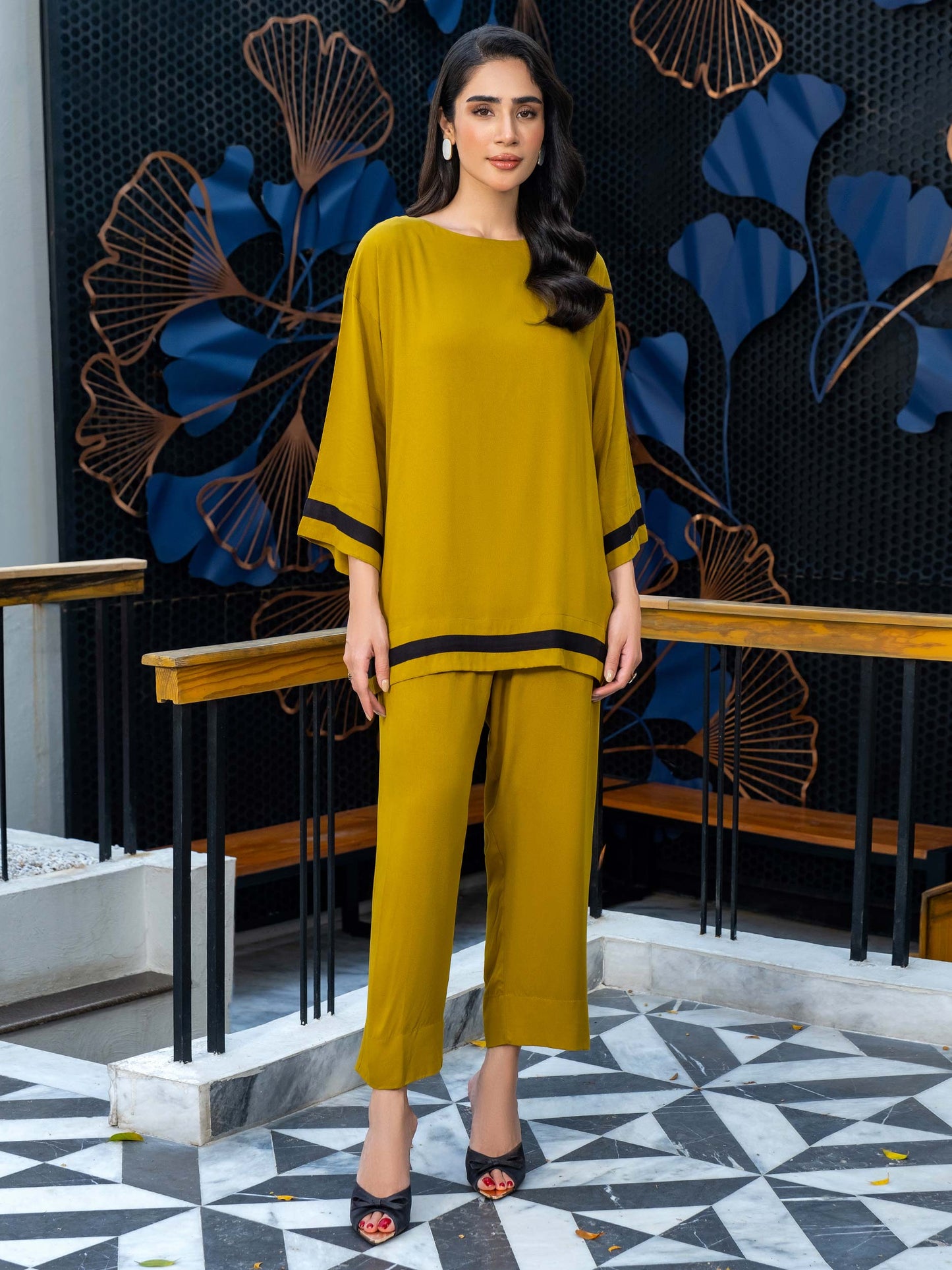 Dyed Color Block Stone Co-Ord Set