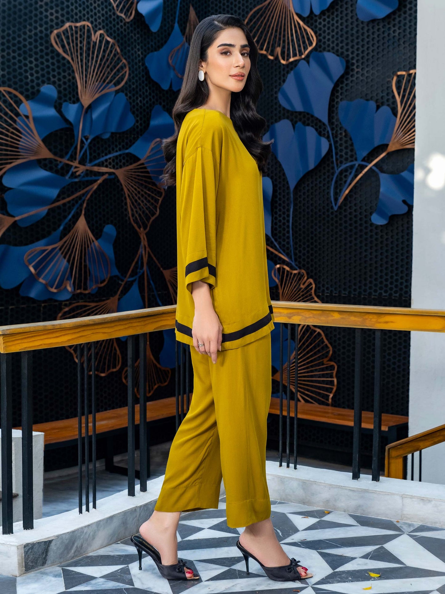 Dyed Color Block Stone Co-Ord Set