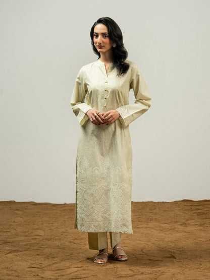 2 Piece Zari Suit-Embroidered (Pret)