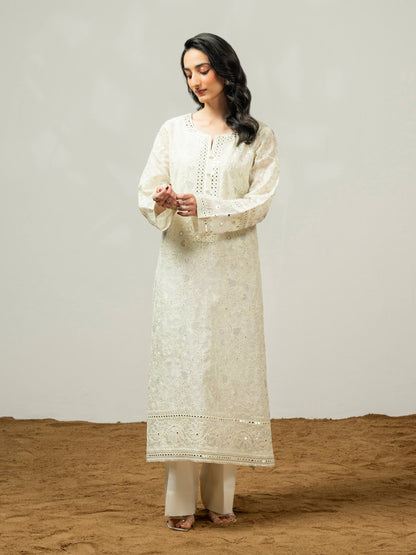 2 Piece Net Suit-Embroidered (Pret)
