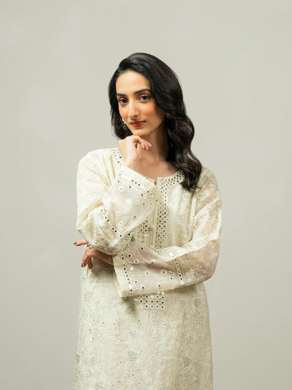 2 Piece Net Suit-Embroidered (Pret)