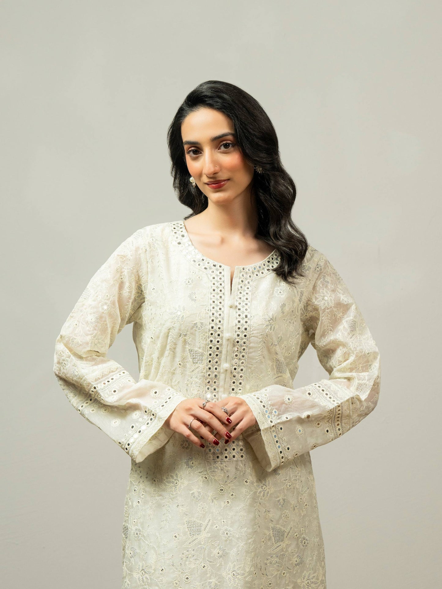 2 Piece Net Suit-Embroidered (Pret)