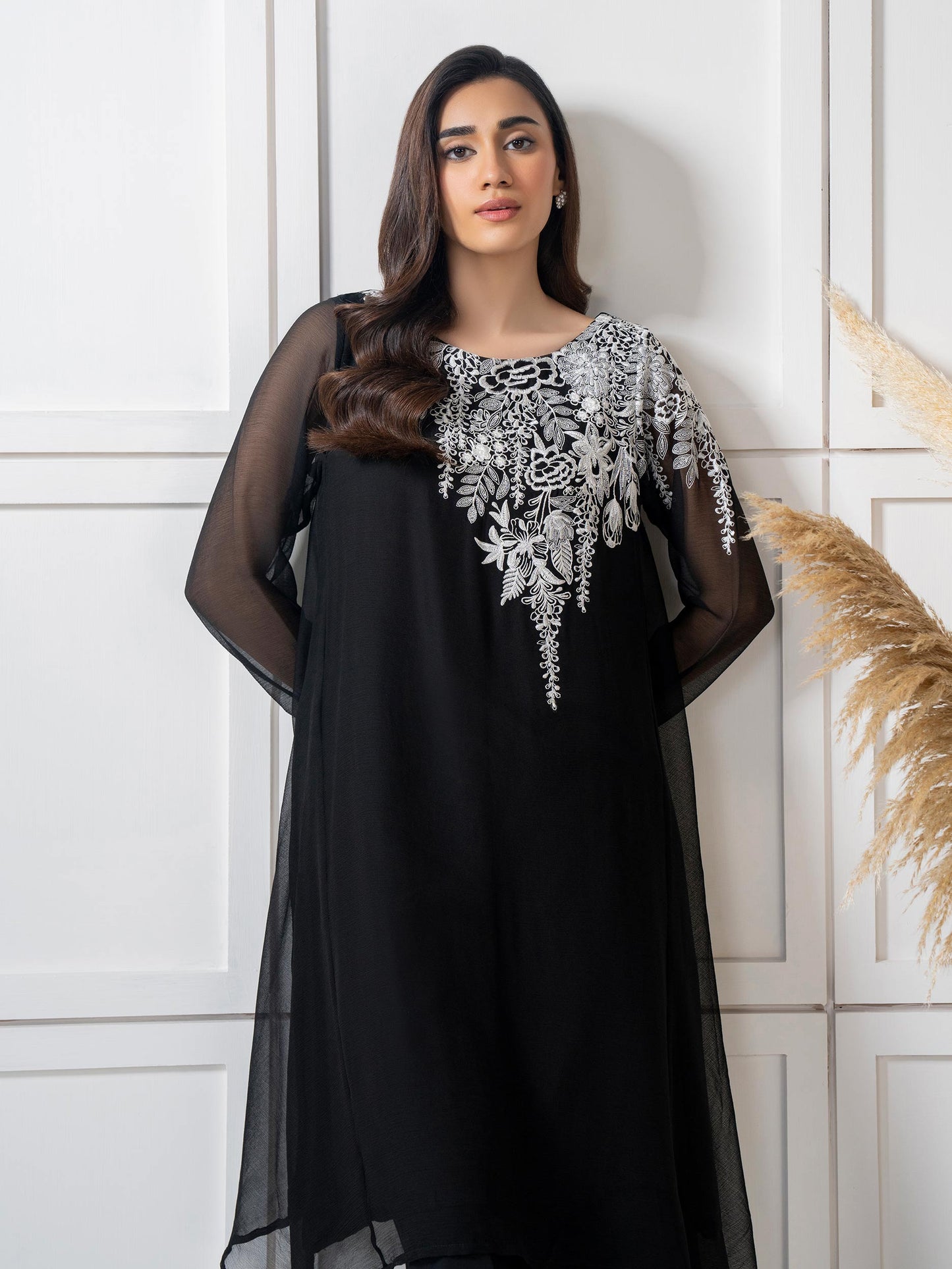 Chiffon Shirt- Embroidered (Pret)