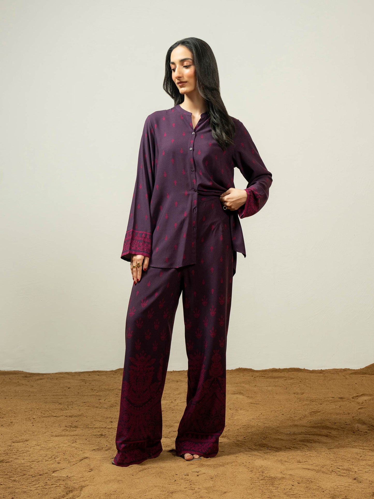 Linen Co-ord Set-Printed  (Pret)