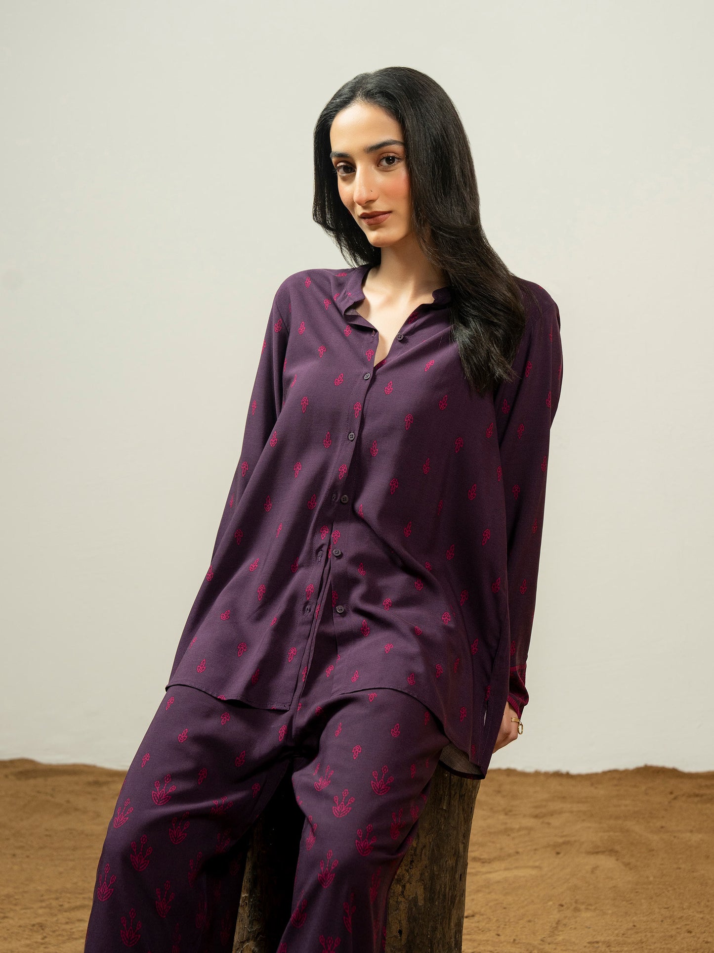 Linen Co-ord Set-Printed  (Pret)