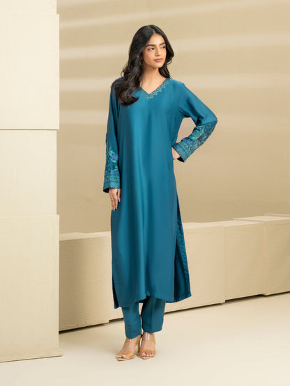 2 Piece Silk Suit-Embroidered (Pret)