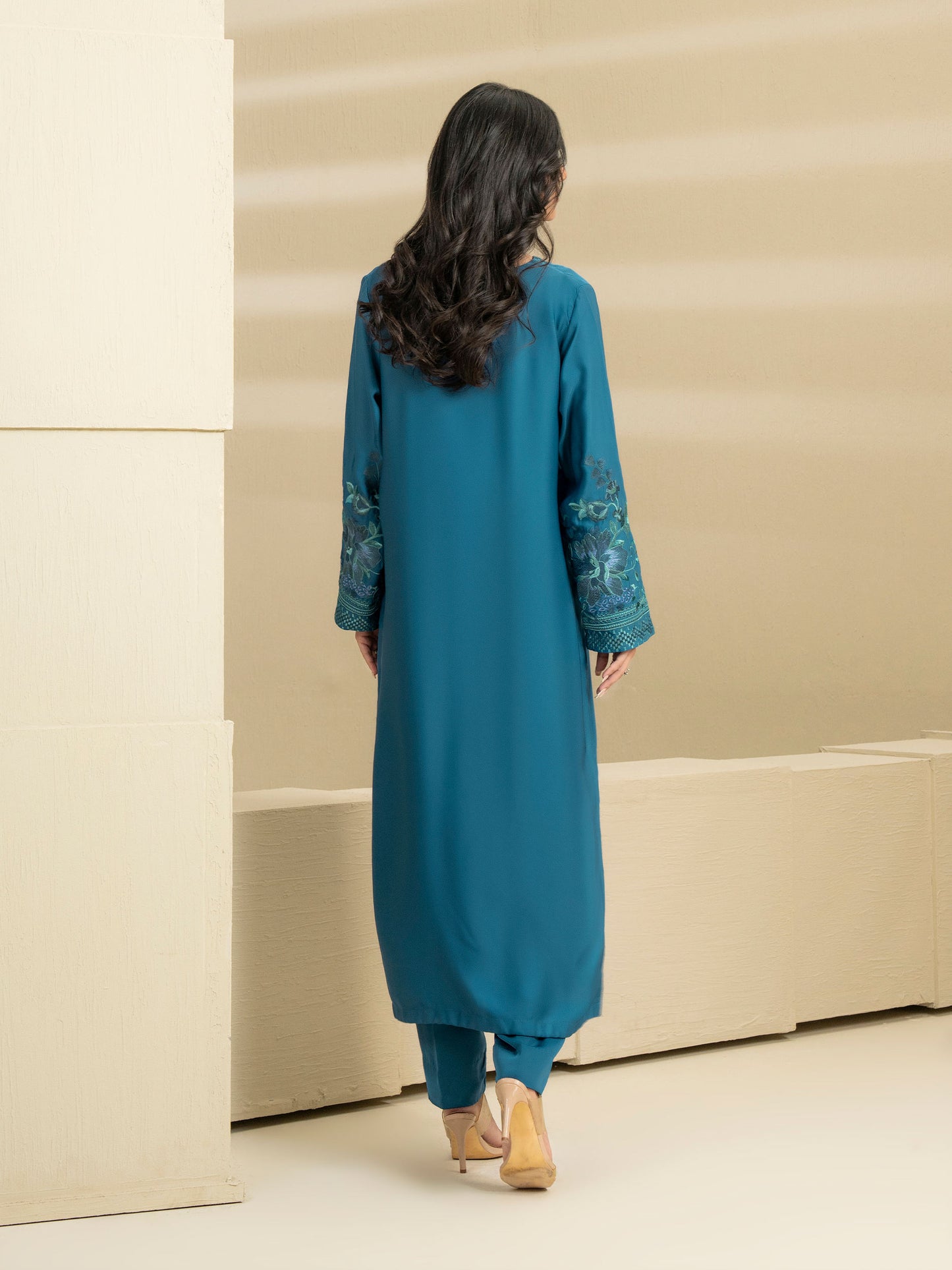 2 Piece Silk Suit-Embroidered (Pret)