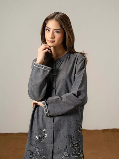 2 Piece Yarn Dyed Suit-Embroidered (Pret)