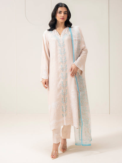 3 Piece Silk Suit-Embroidered (Pret)