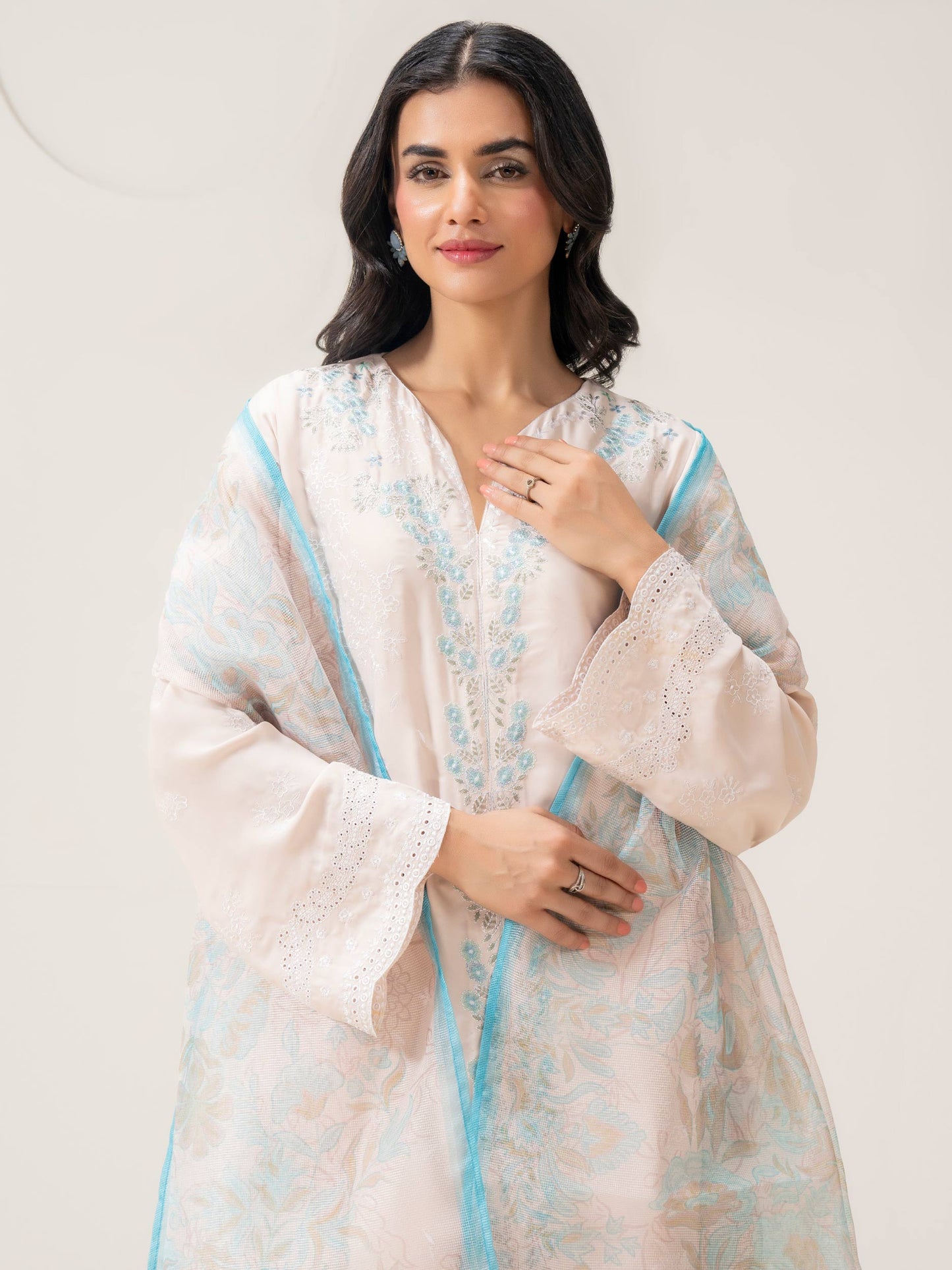 3 Piece Silk Suit-Embroidered (Pret)