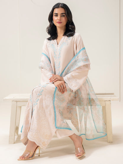 3 Piece Silk Suit-Embroidered (Pret)