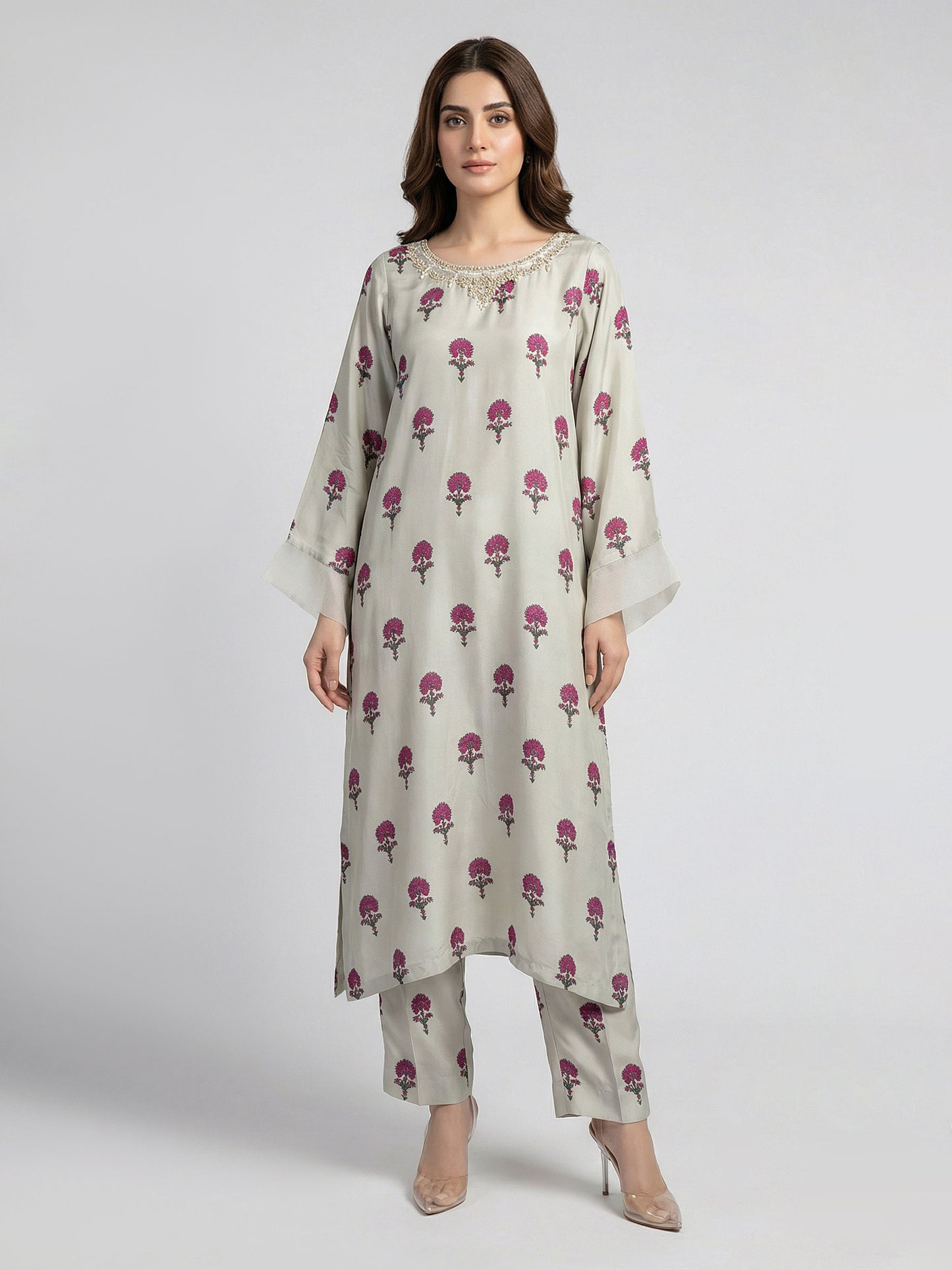 2 Piece Silk Suit-Embroidered (Pret)