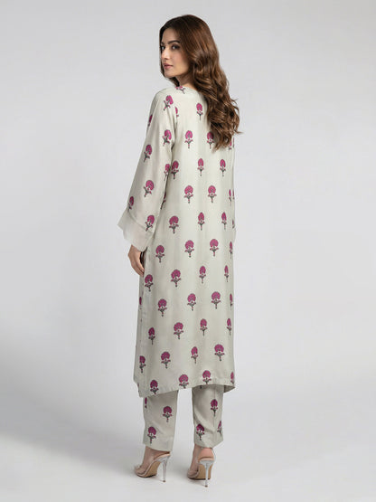 2 Piece Silk Suit-Embroidered (Pret)