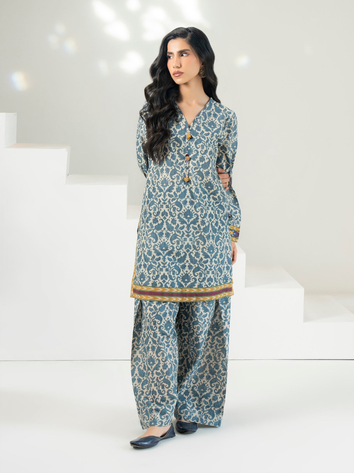 2 Piece Cambric Suit-Printed (Pret)