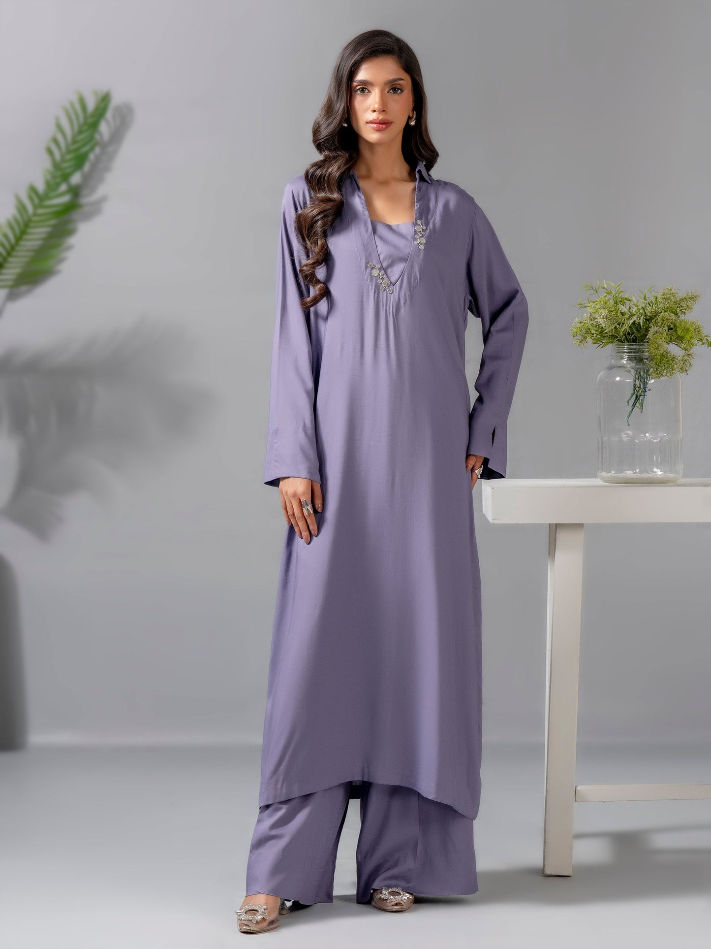 2 Piece Viscose Suit-Dyed (Pret)