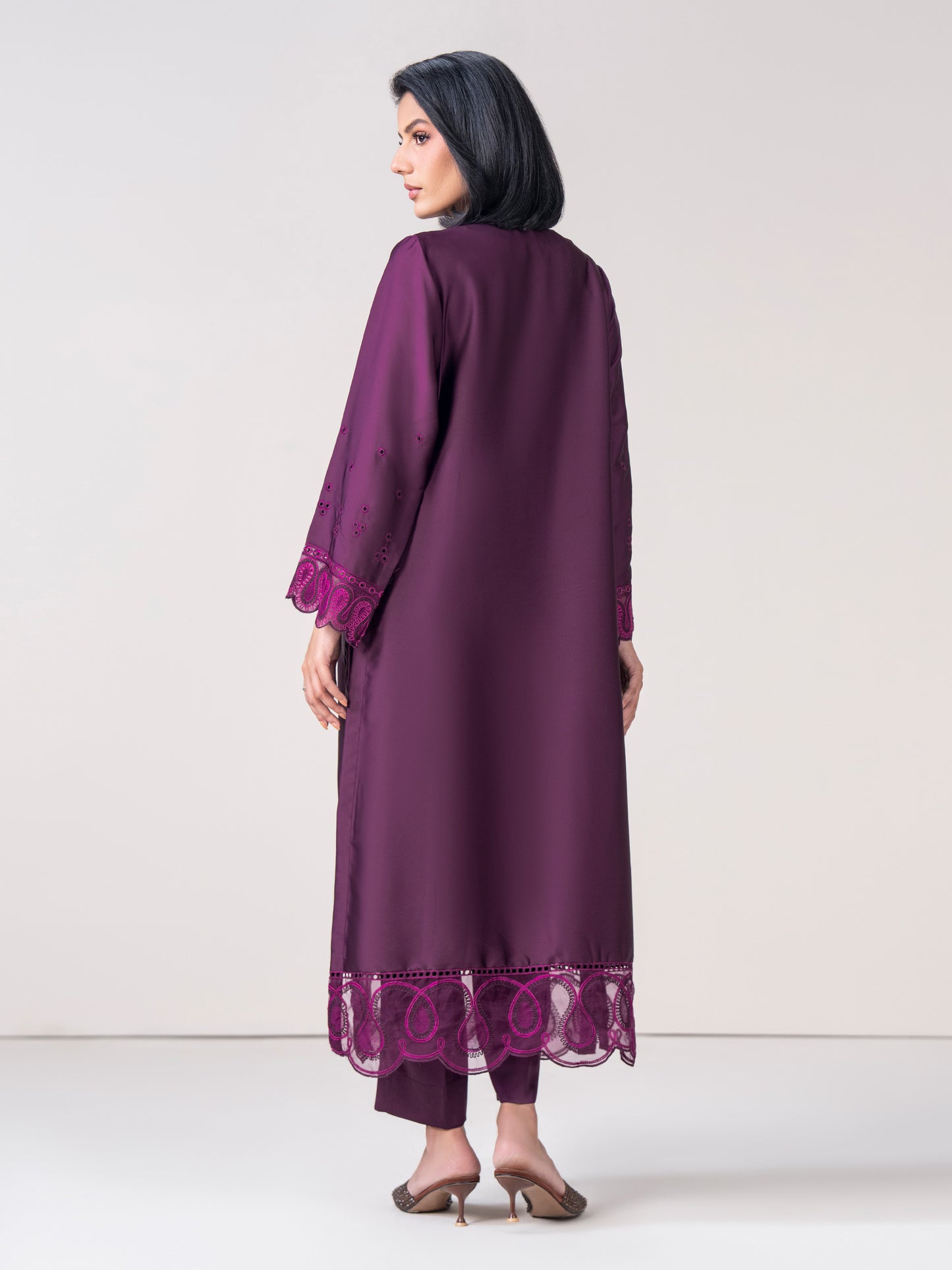 2 Piece Silk Suit- Embroidered (Pret)