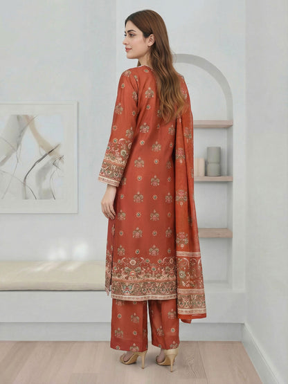 3 Piece Silk Suit- Embroidered (Pret)