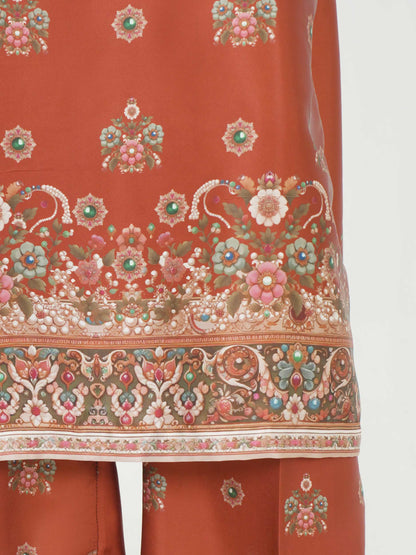 3 Piece Silk Suit- Embroidered (Pret)
