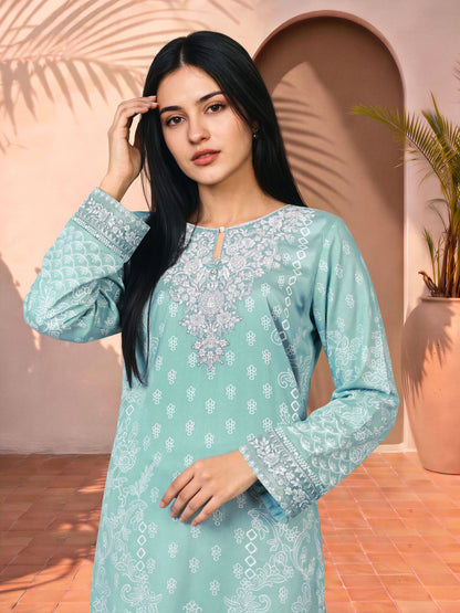 3 Piece Silk Suit- Embroidered (Pret)