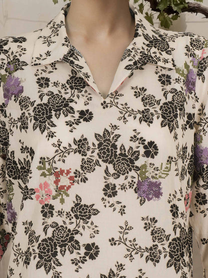 2 Piece Cambric Suit- Embroidered (Pret)