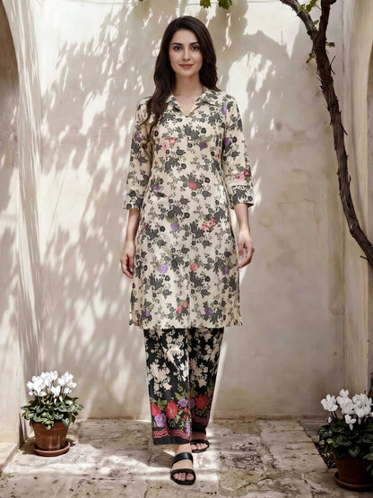 2 Piece Cambric Suit- Embroidered (Pret)