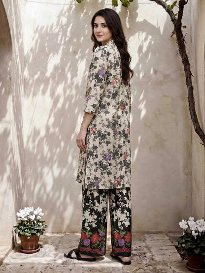 2 Piece Cambric Suit- Embroidered (Pret)