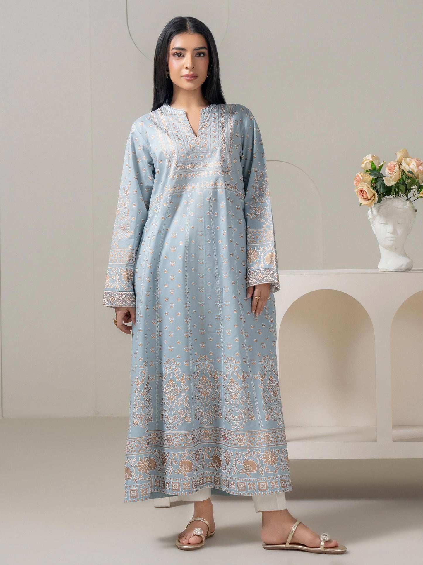 Lawn Shirt-Paste Print (Pret)