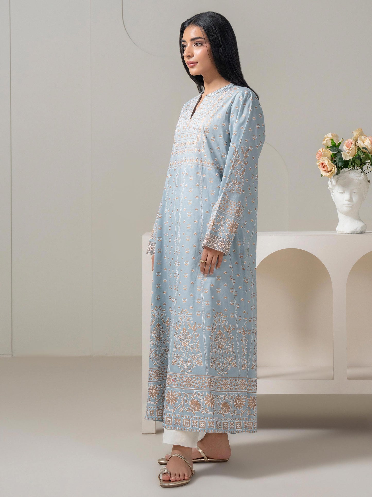 Lawn Shirt-Paste Print (Pret)