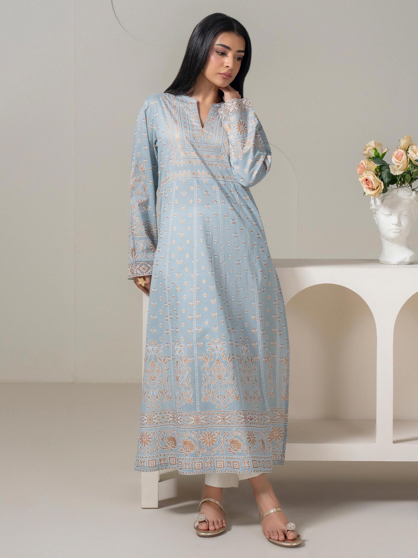 Lawn Shirt-Paste Print (Pret)