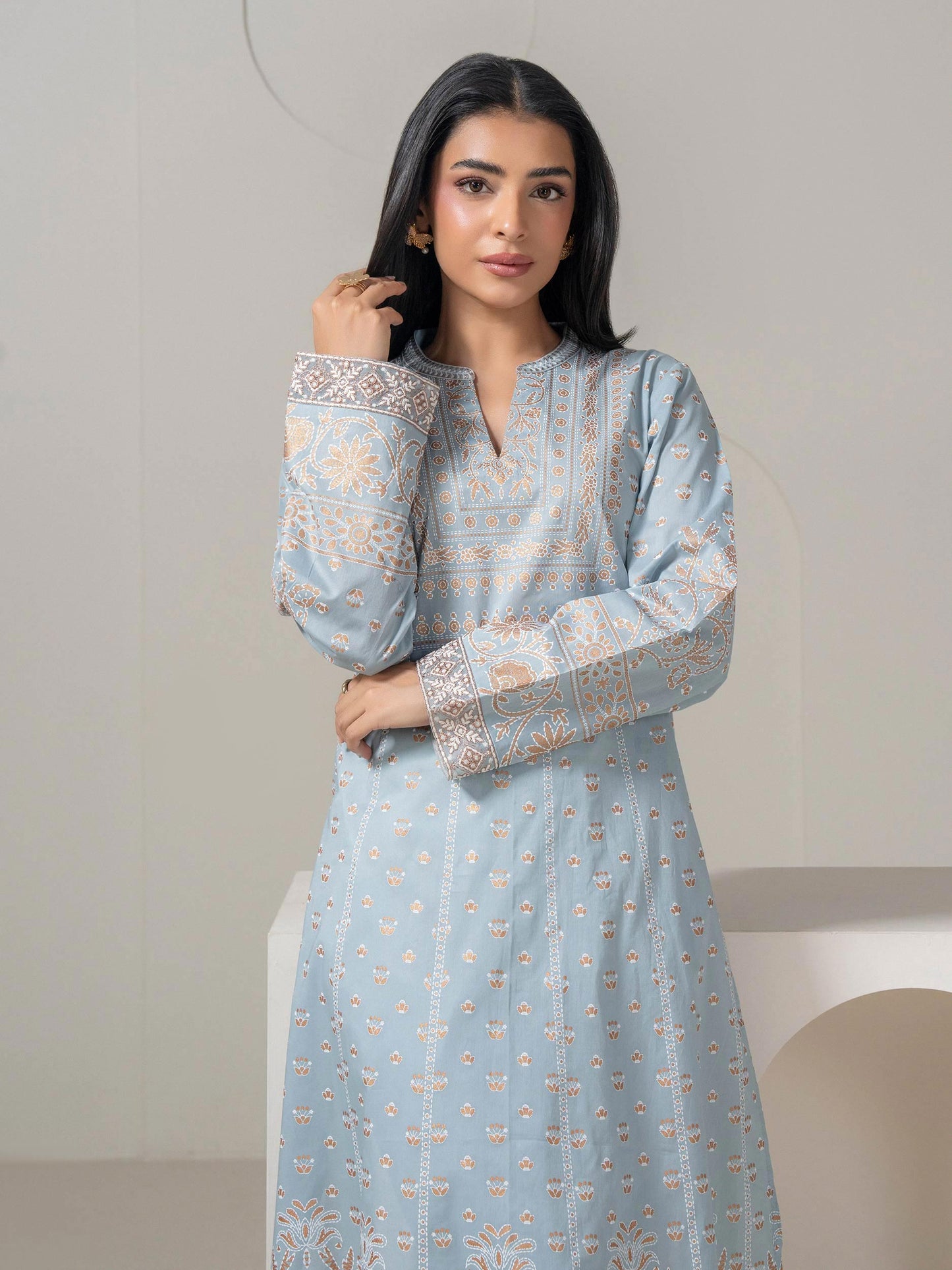 Lawn Shirt-Paste Print (Pret)