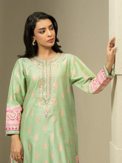 Satin Shirt-Embroidered (Pret)
