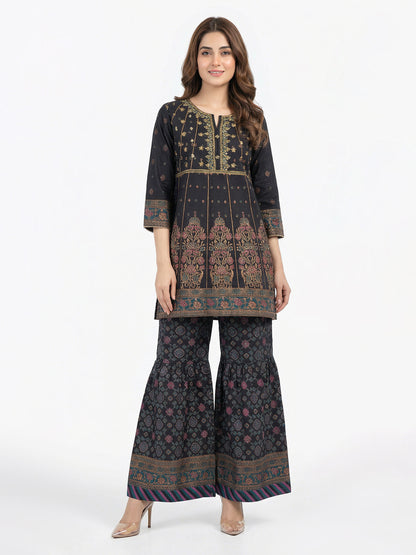 2 Piece Lawn Slub Suit-Embroidered (Pret)
