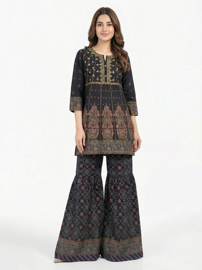 2 Piece Lawn Slub Suit-Embroidered (Pret)