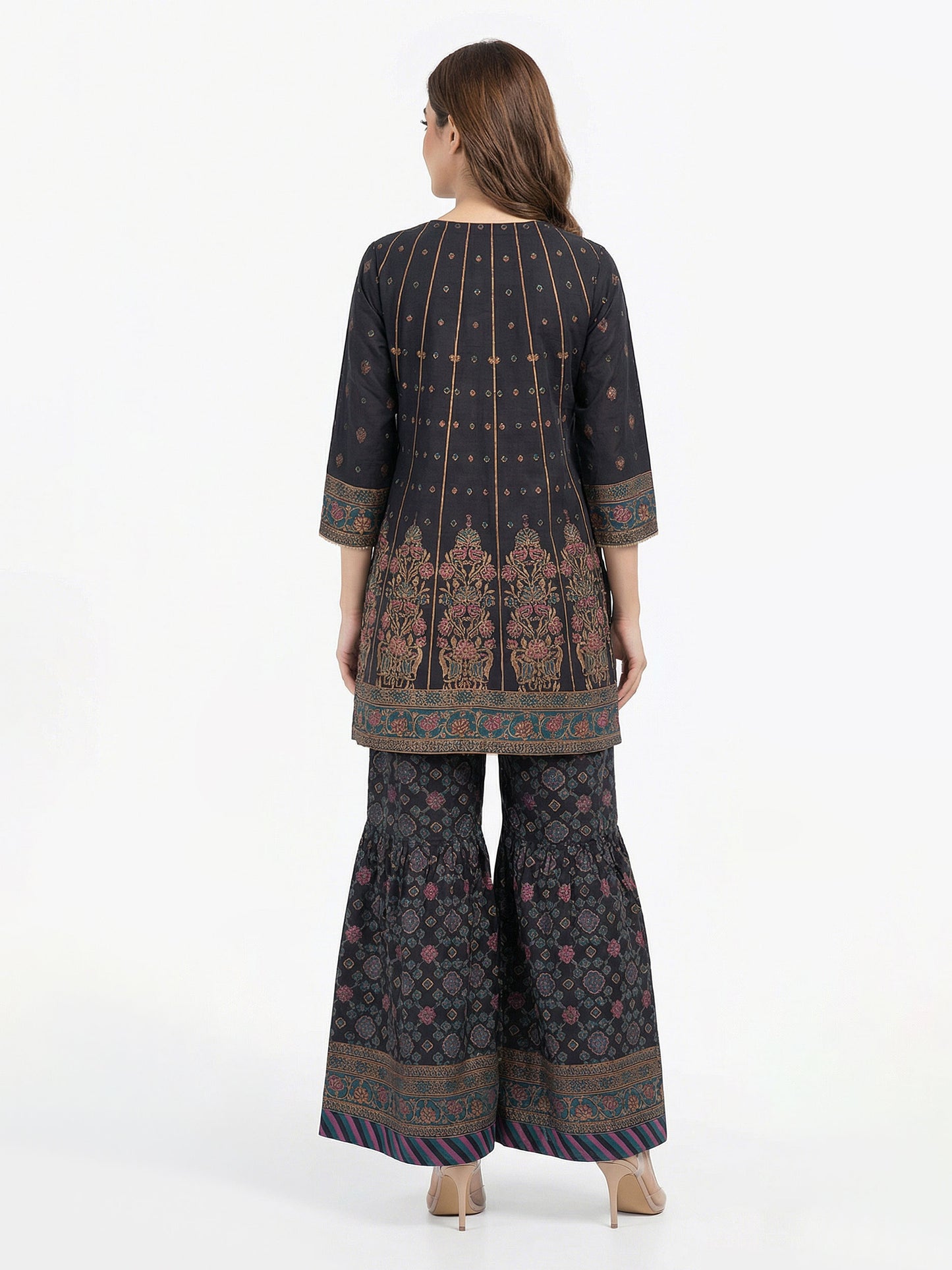 2 Piece Lawn Slub Suit-Embroidered (Pret)