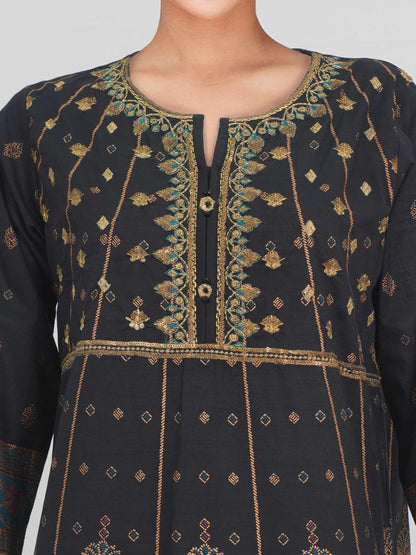 2 Piece Lawn Slub Suit-Embroidered (Pret)