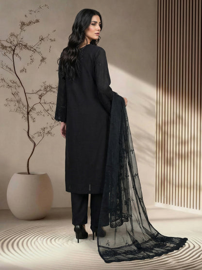 3 Piece Raw Silk Suit- Embroidered (Pret)