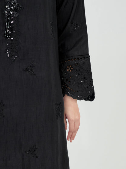 3 Piece Raw Silk Suit- Embroidered (Pret)