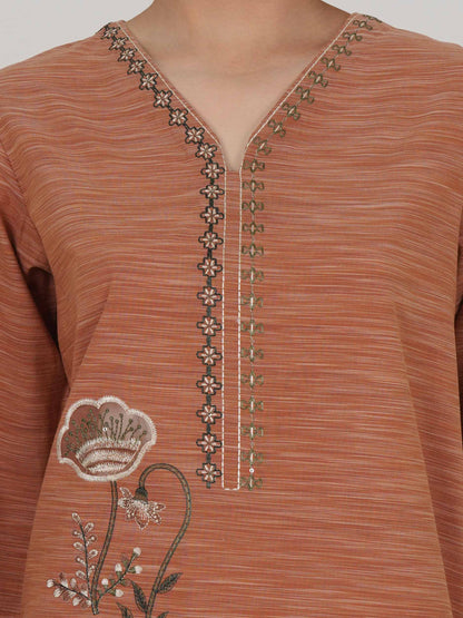 2 Piece Yarn Dyed Suit- Embroidered (Pret)