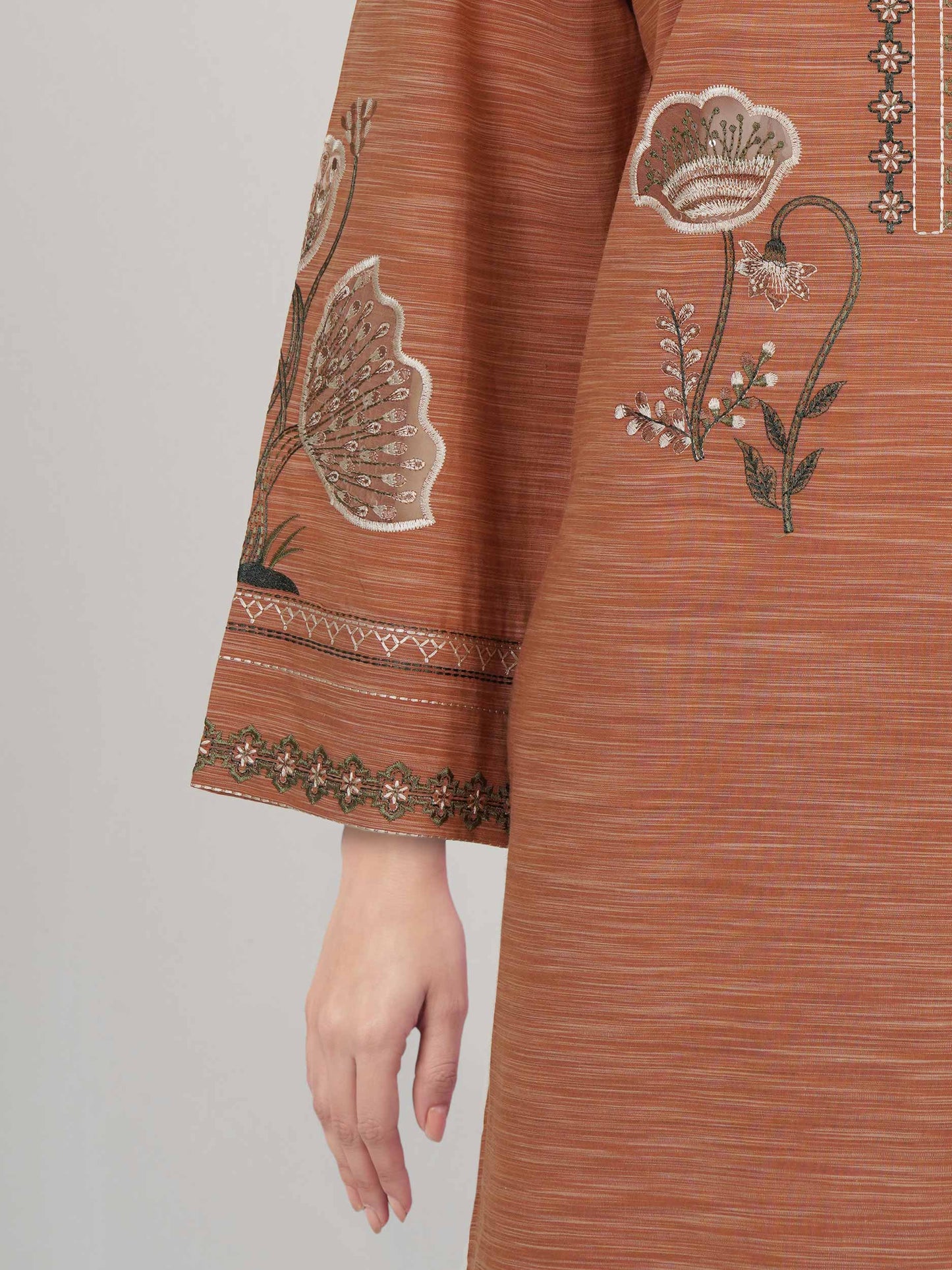 2 Piece Yarn Dyed Suit- Embroidered (Pret)