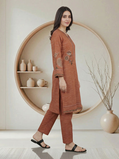 2 Piece Yarn Dyed Suit- Embroidered (Pret)