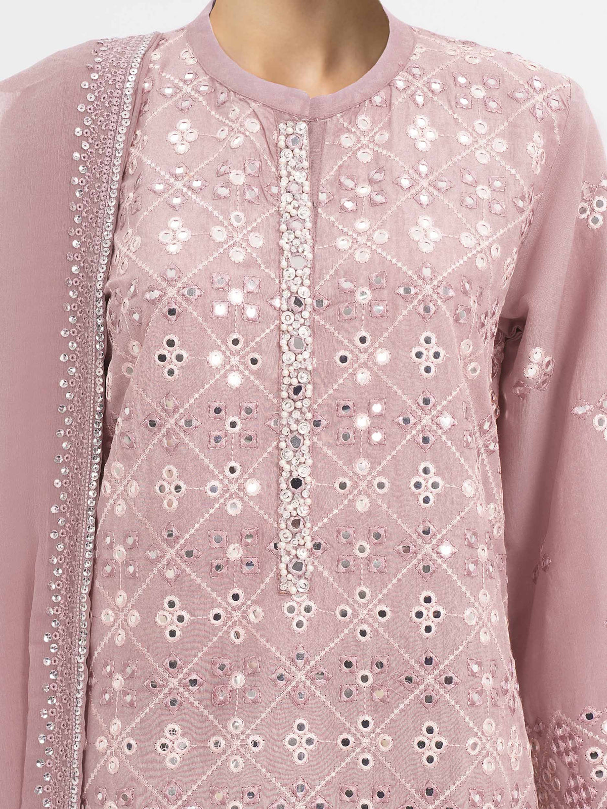 3 Piece Raw Silk Suit- Embroidered (Pret)