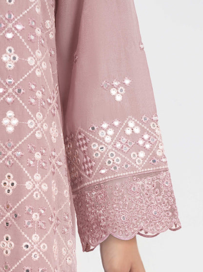 3 Piece Raw Silk Suit- Embroidered (Pret)