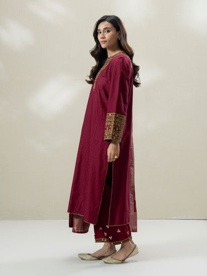 3-Piece Self Jacquard Suit- Embroidered (Pret)