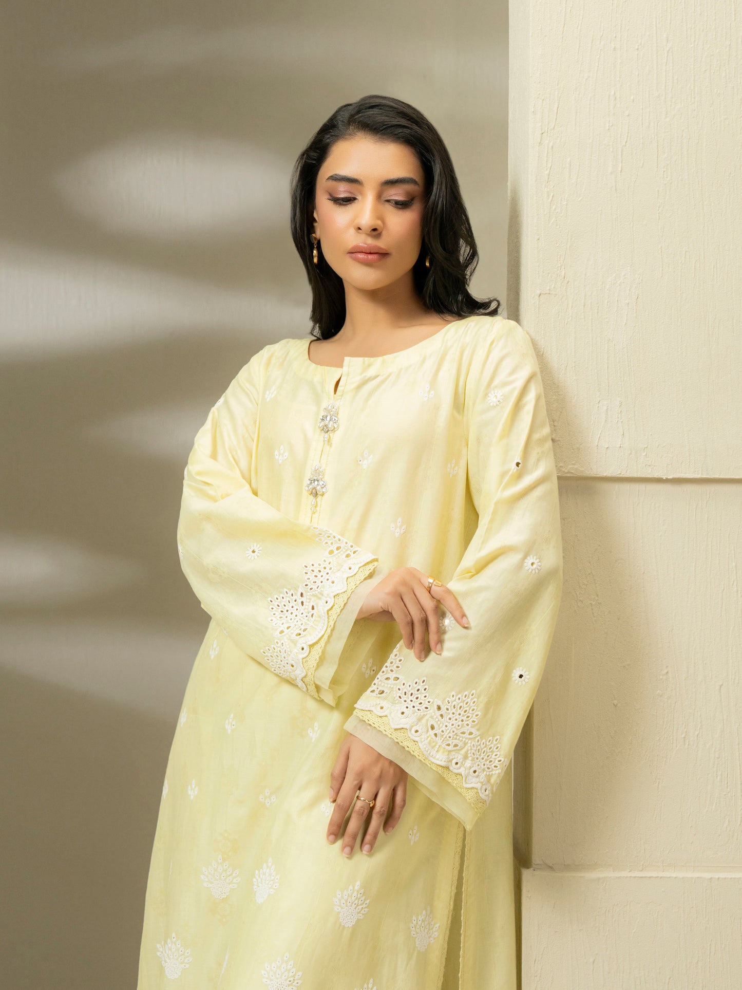 2 Piece Jacquard Suit-Embroidered (Pret)